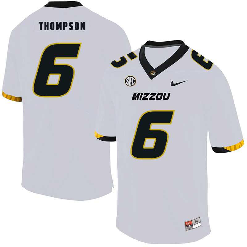 Missouri Tigers #6 Khmari Thompson White Nike College Football Jersey